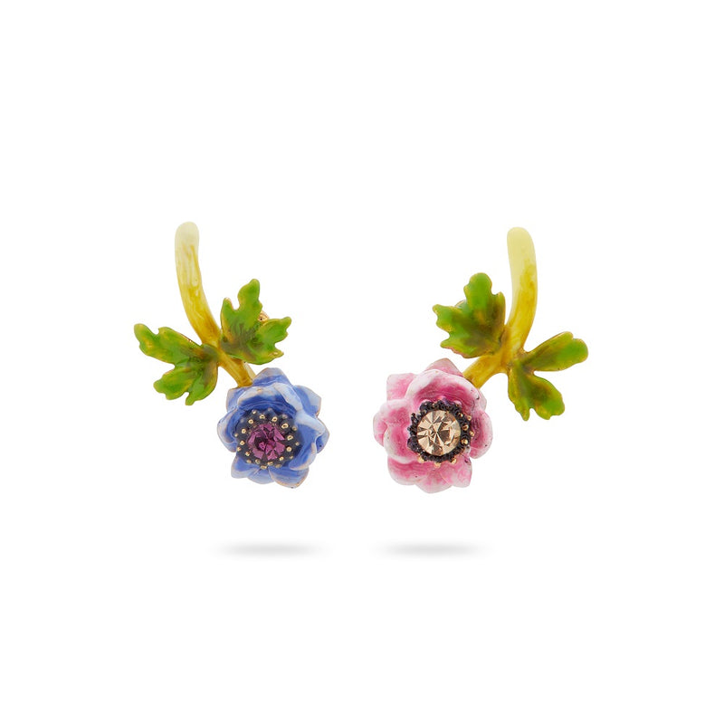 BLUE & PINK ANEMONE POST EARRINGS