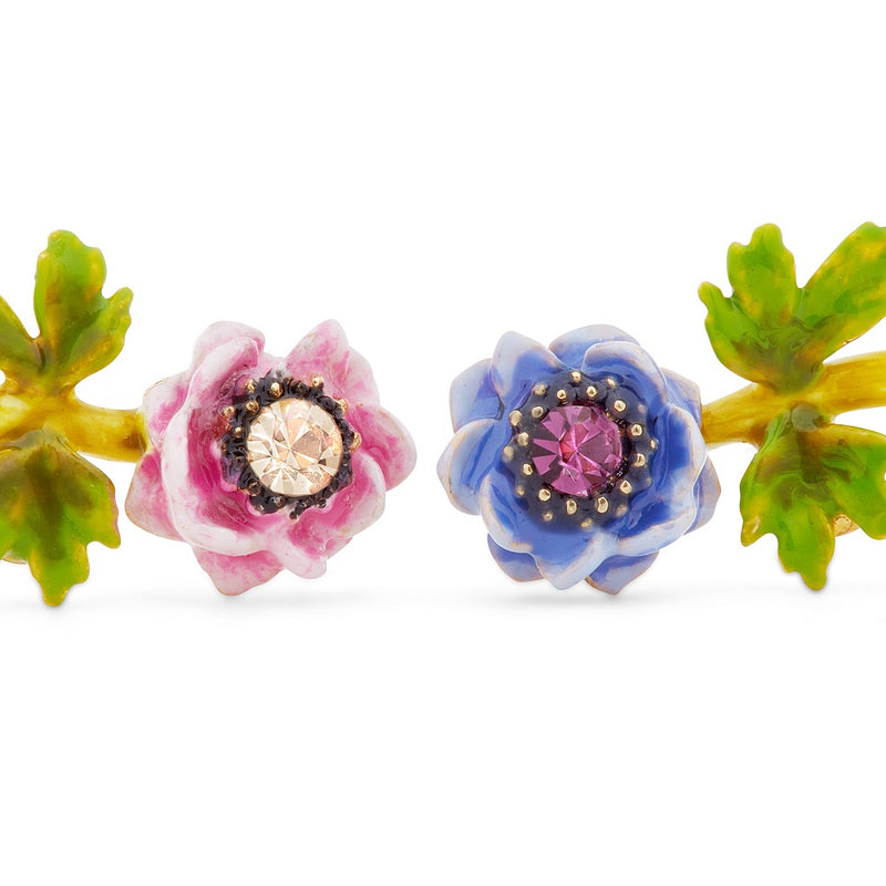 BLUE & PINK ANEMONE POST EARRINGS