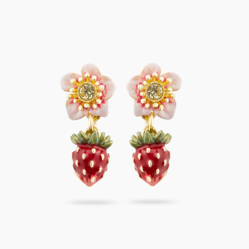 WILD STAWBERRY & ROSE POST EARRINGS