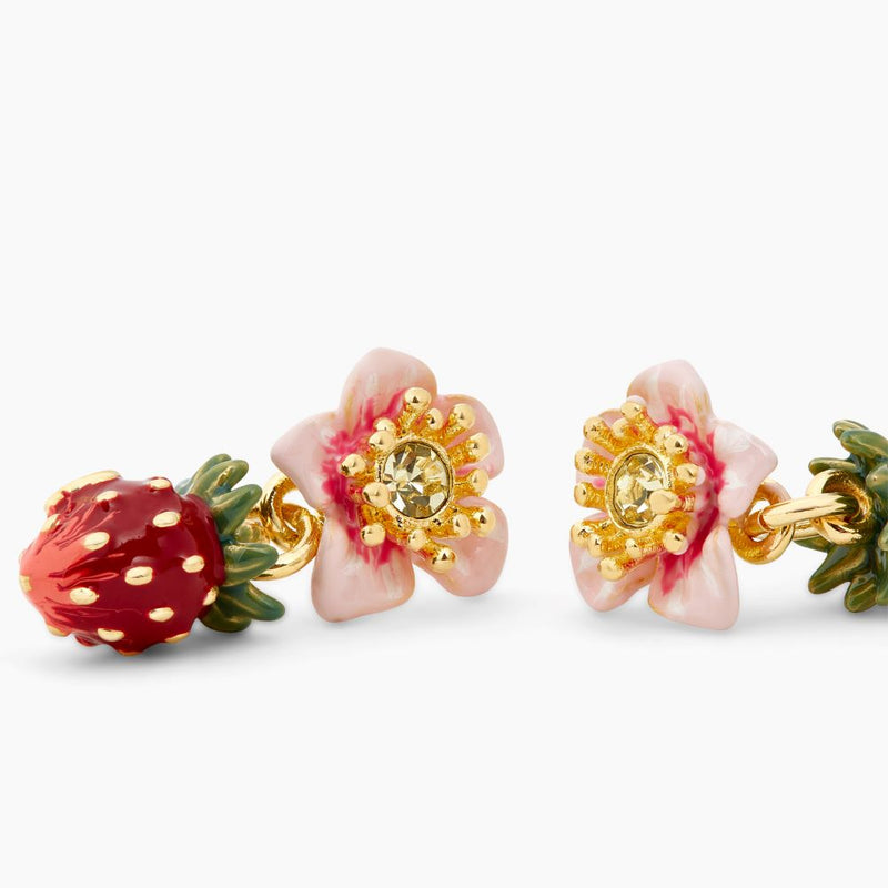 WILD STAWBERRY & ROSE POST EARRINGS
