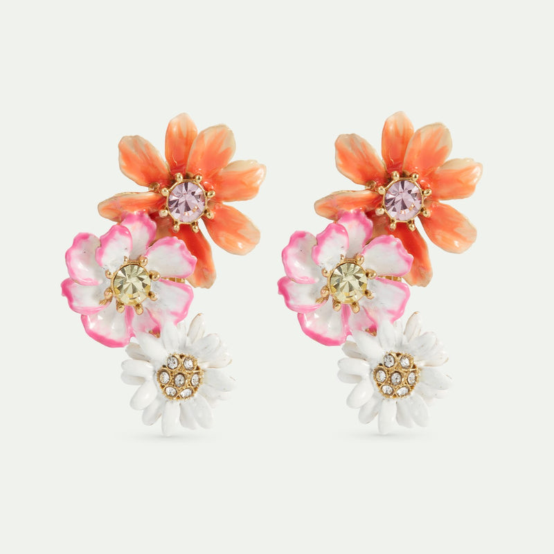 DAISY & ZINNIA FLOWER POST EARRINGS