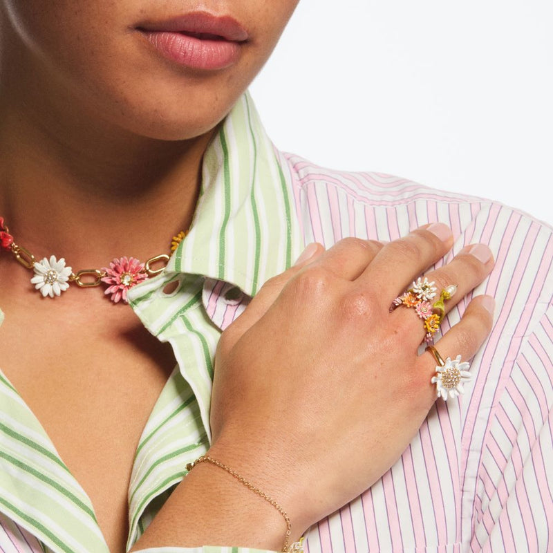 DAISY & ZINNIA CROWN ADJUSTABLE RING