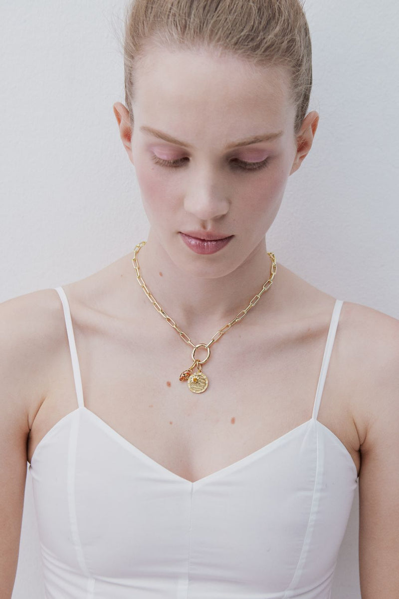 APRICOT ORANGE STONE PENDANT