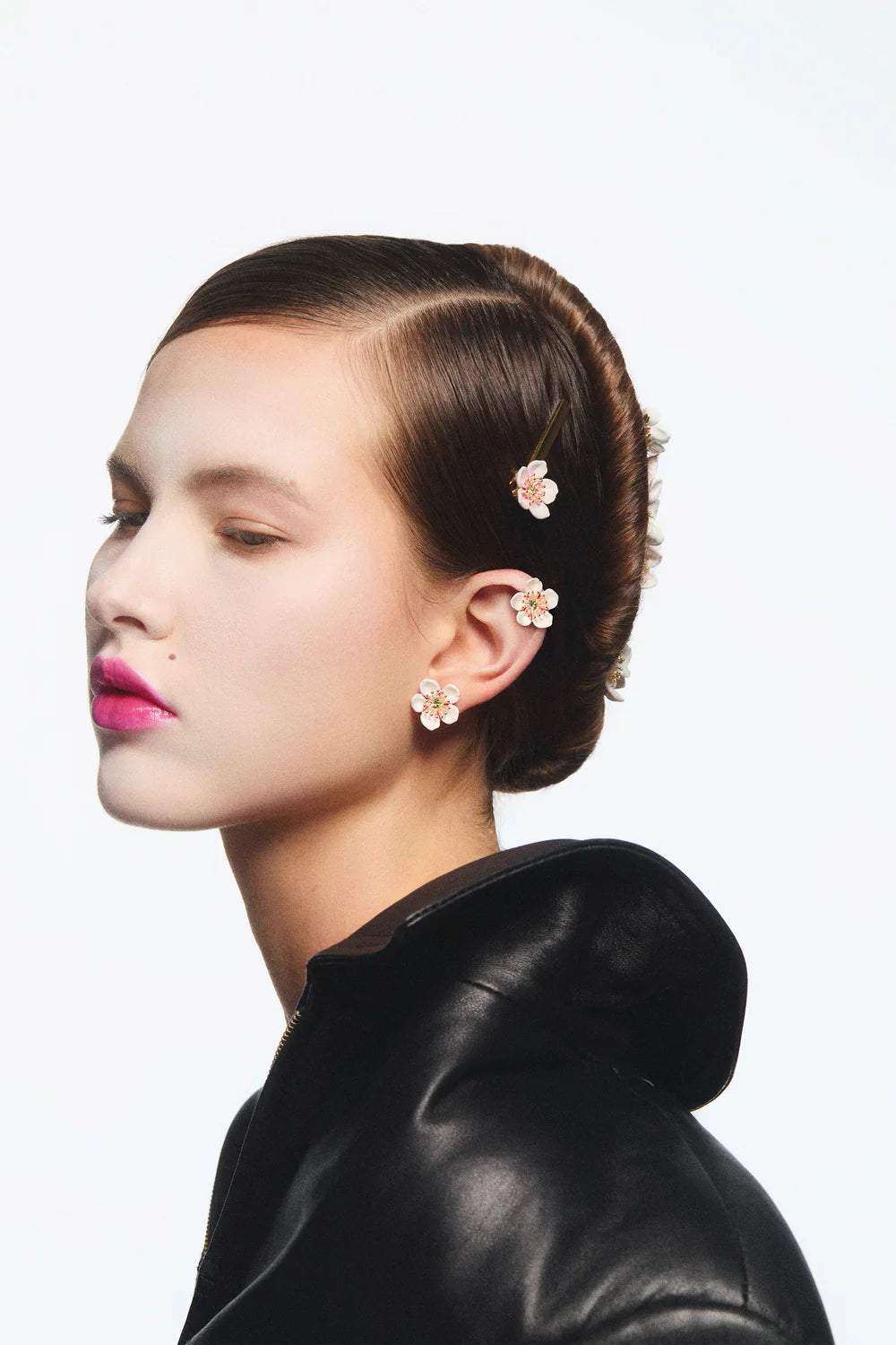 WHITE CHERRY BLOSSOM POST EARRINGS