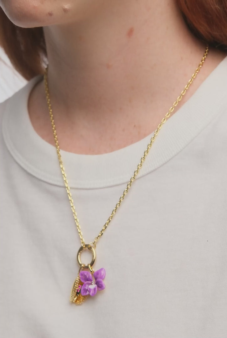 VIOLET FLOWER PENDANT