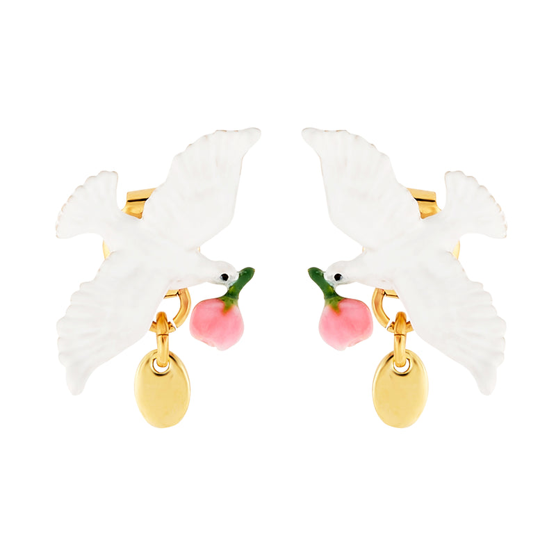 PEONY AND DOVE POST EARRINGS