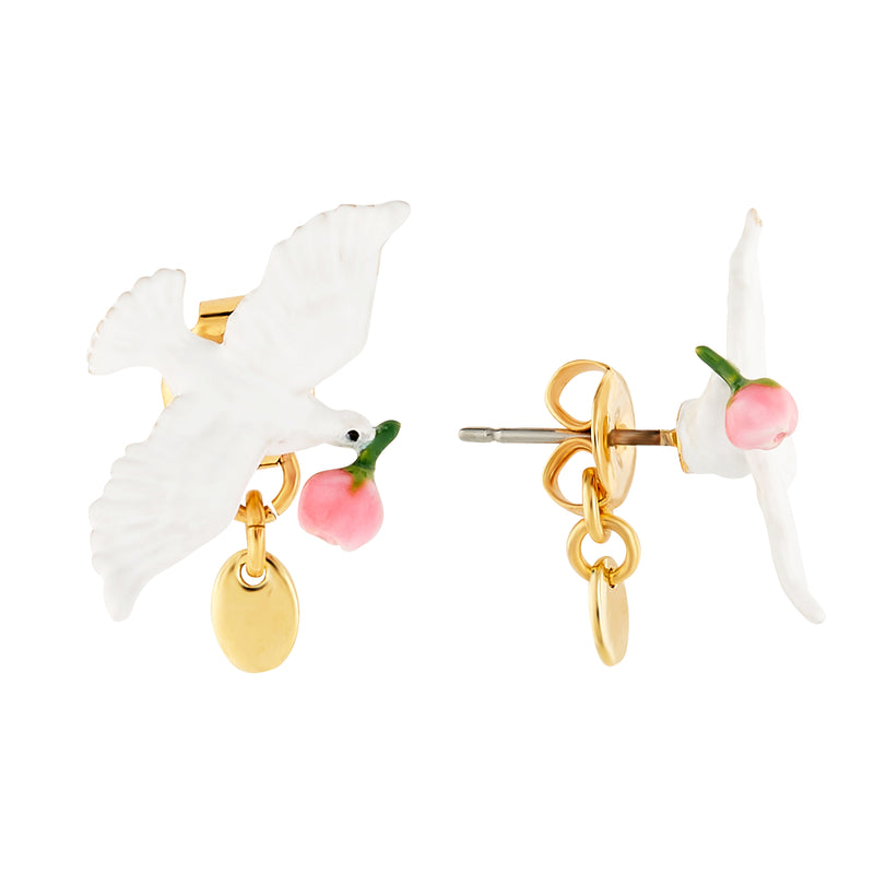 PEONY AND DOVE POST EARRINGS