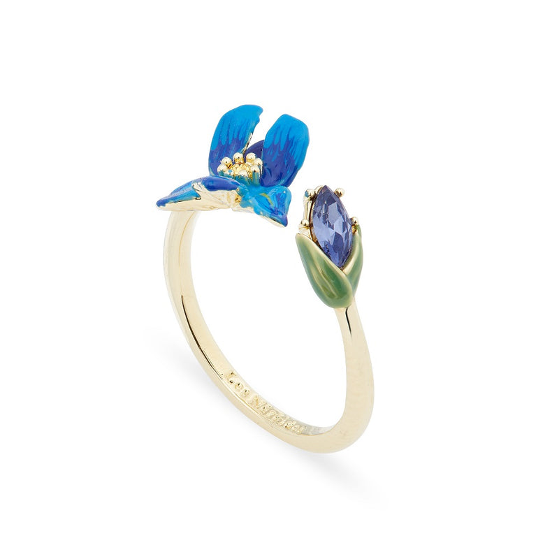 SIBERIAN IRIS & FACETED GLASS ADJUSTABLE RING