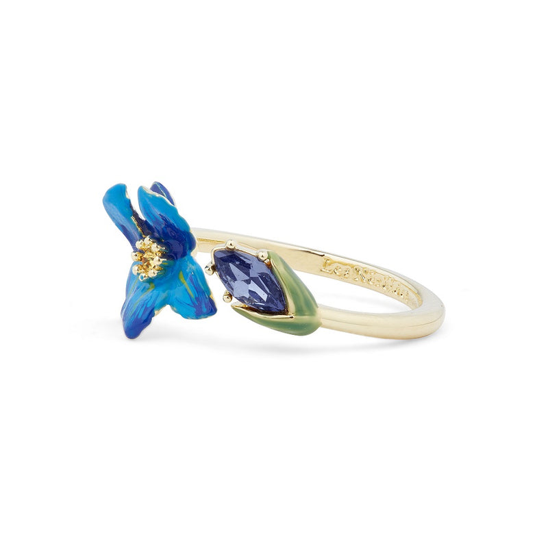 SIBERIAN IRIS & FACETED GLASS ADJUSTABLE RING