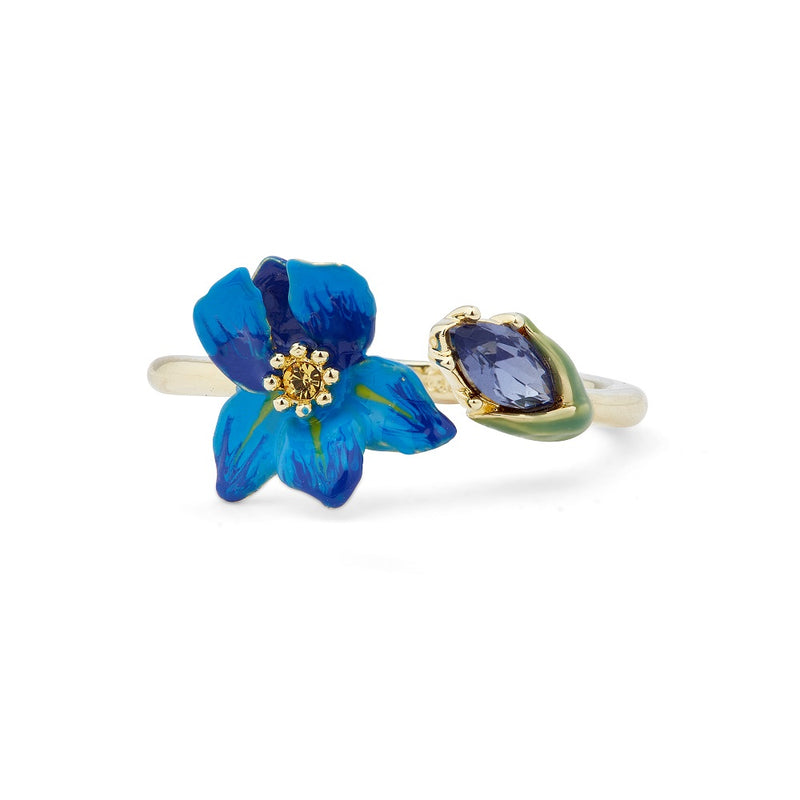 SIBERIAN IRIS & FACETED GLASS ADJUSTABLE RING